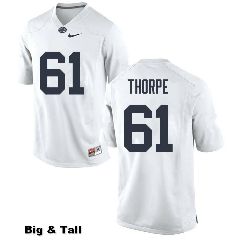 NCAA Nike Men's Penn State Nittany Lions C.J. Thorpe #61 College Football Authentic Big & Tall White Stitched Jersey CJG0598BJ